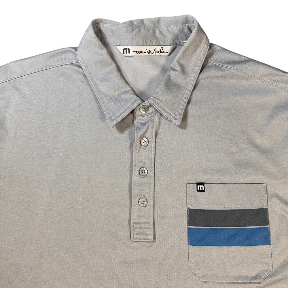 TravisMathew Polo Shirt Mens XL Stripe‎ Golf Performance Casual Lightweight